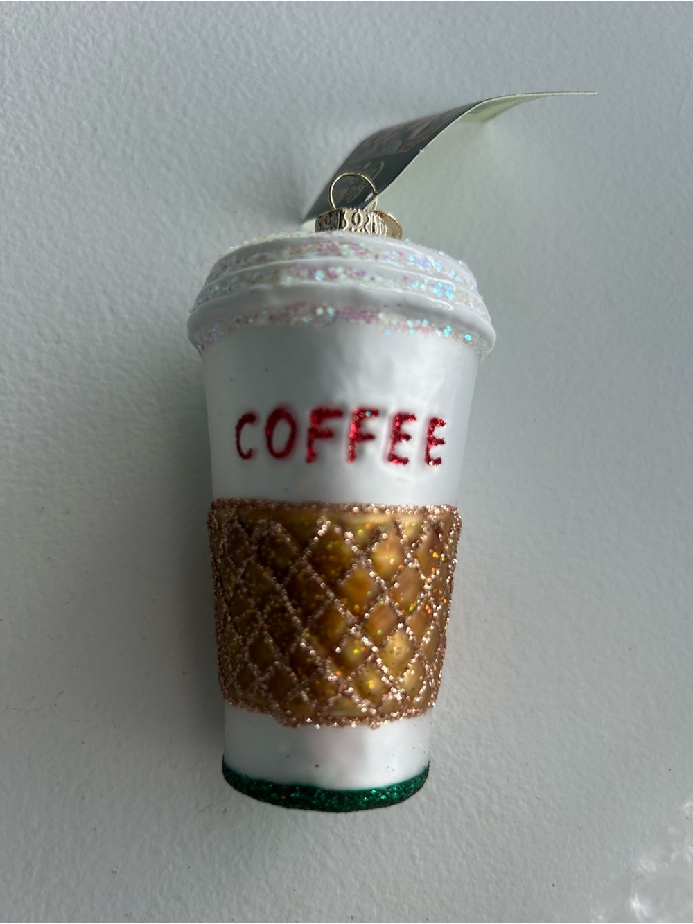 NWT Old World Christmas "Coffee To Go" Glass Blown Ornament #32171 Boxed